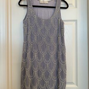 Elegant Gray Beaded Dress